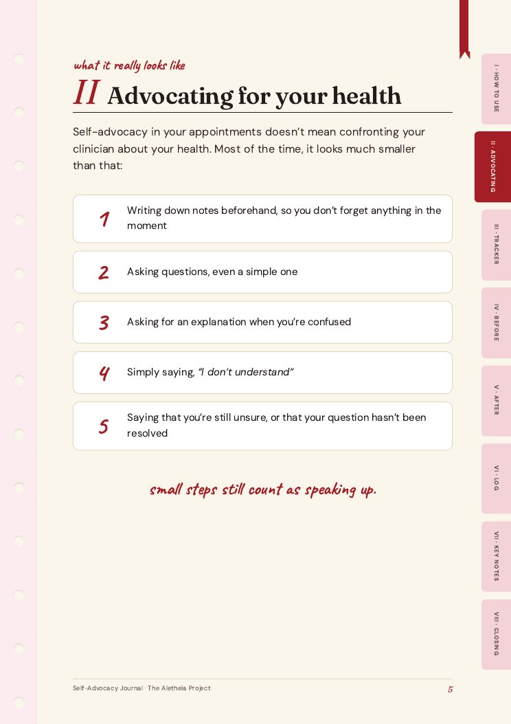 Self-Advocacy Journal, page 5