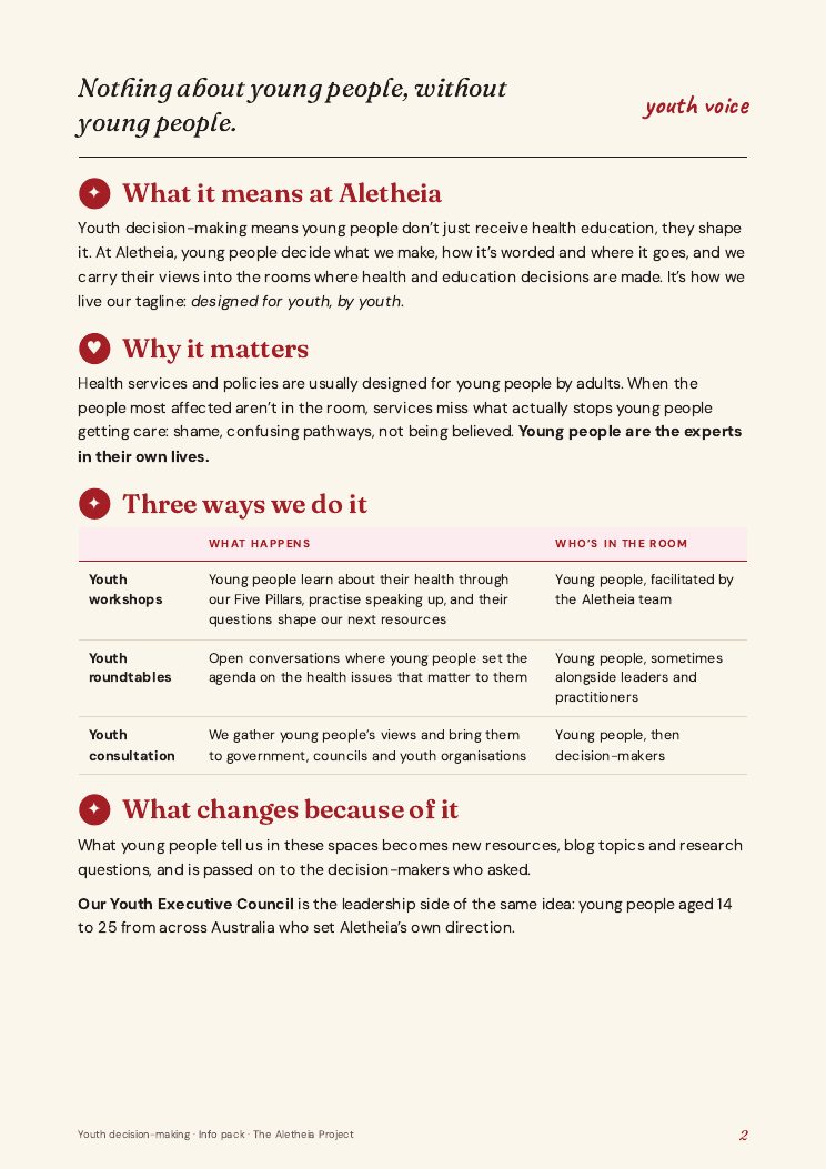 The Youth decision-making info pack, page 2