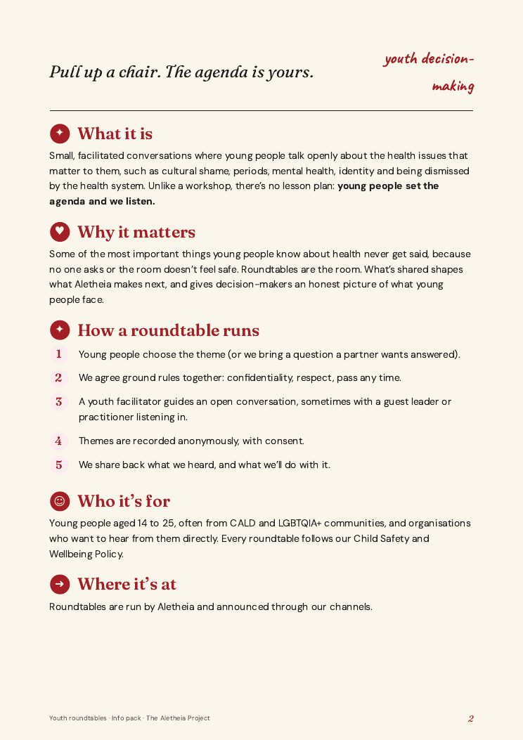 The Youth roundtables info pack, page 2