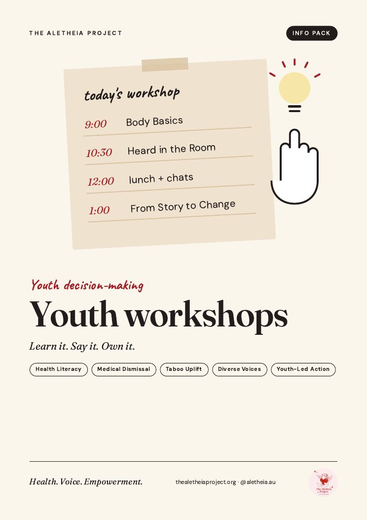 The Youth Workshops info pack, page 1